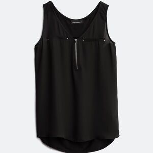 Fortune & Ivy Lighton Black Zip Blouse Size XS